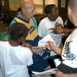 John Isaacs and some friends at the Madison Avenue Boys and Girls Club in the Bronx, August 2003.